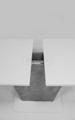 Розкладний стіл COSMO Intarsio 110(145)x68 Біла Аляска РЕ / Індастріал Сірий жива фотографія