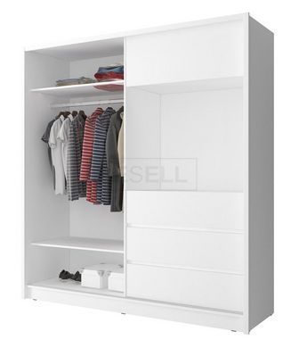 Шкаф полукупе для одежды Perfect Home ТВ/TV 200 2-дверный с зеркалом Графит реальная фотография