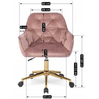 Компьютерное кресло MILAN Velvet Mebel Elite Розовый / Золотой реальная фотография