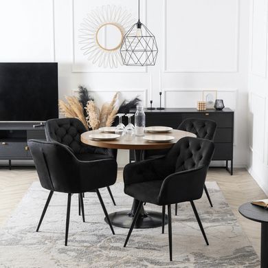 Стілець поворотний оксамитовий MEBEL ELITE IDA Velvet Чорний жива фотографія