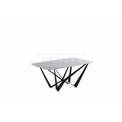 Стіл DALI CERAMIC Intarsio 180х90 Сірий Ефект Мармуру жива фотографія