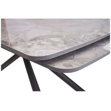 Стол раскладной PALERMO GREY STONE Concepto 140(200)x90 Керамика Глянец Серый реальная фотография