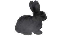 Пухнастий Килим Rabbit Arhome у формі кролика Lovely Kids 80х90 Антрацит жива фотографія