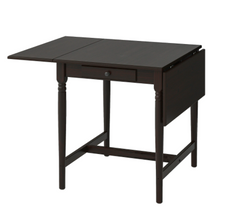 Стол Обеденный Раскладной IKEA INGATORP 65/123x78 см Темно-коричневый реальная фотография