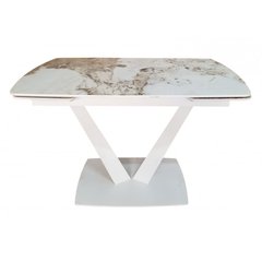 Стол раскладной ELVI PANDORA Concepto 120(180)x80 Керамика Глянец Белый / Серый реальная фотография