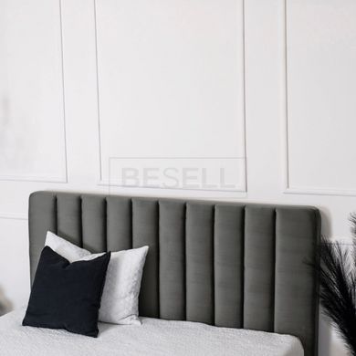 Кровать двуспальная бархатная 140x200 MEBEL ELITE MARI Velvet Серый реальная фотография