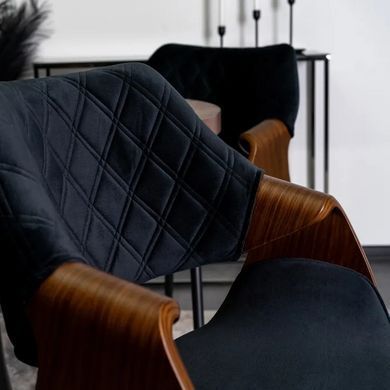 Стул DAKOTA Velvet Mebel Elite черный / ореховый реальная фотография