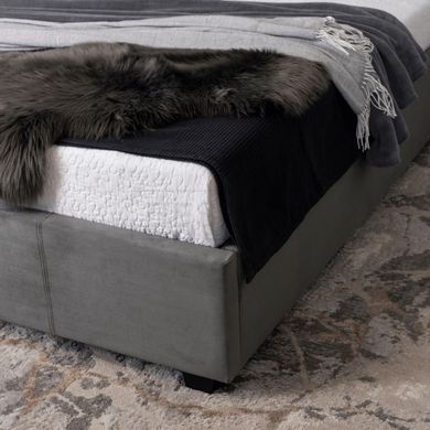 Кровать двуспальная бархатная 140x200 MEBEL ELITE MARI Velvet Серый реальная фотография