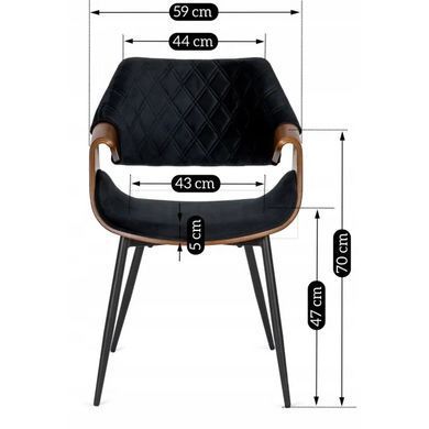 Стул DAKOTA Velvet Mebel Elite черный / ореховый реальная фотография