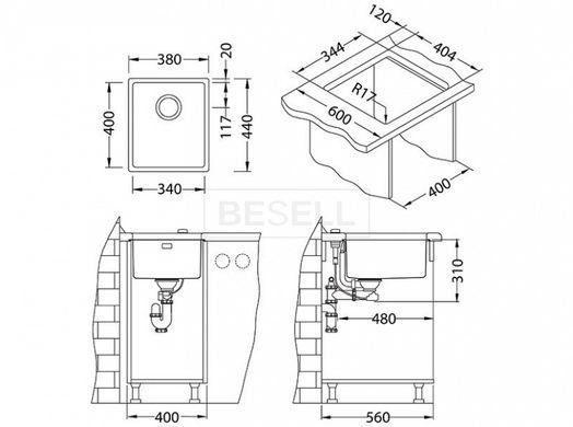 Кухонная мойка KOMBINO 20 Alveus 34x40x19,5 Полированная