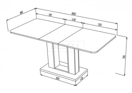 Раскладной стол TITAN D/B Intarsio 140(180)x80 Белая аляска РЕ / Дуб Тахо реальная фотография