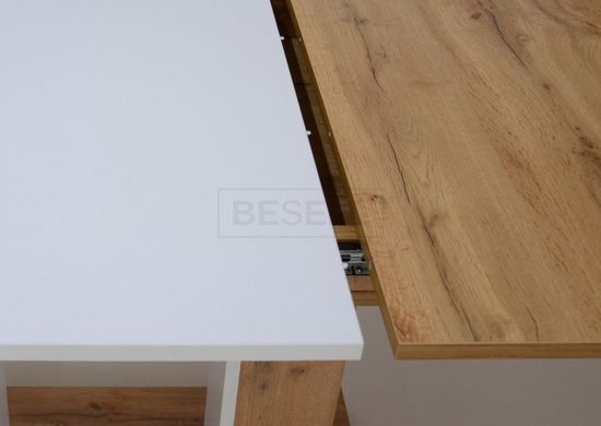Раскладной стол TITAN D/B Intarsio 140(180)x80 Белая аляска РЕ / Дуб Тахо реальная фотография