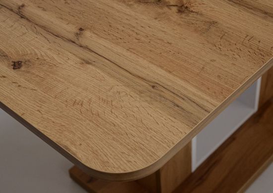 Раскладной стол TITAN D/B Intarsio 140(180)x80 Белая аляска РЕ / Дуб Тахо реальная фотография
