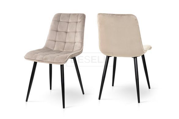 Стілець Віллі Мікс Меблі чорний/велюр бежевий жива фотографія
