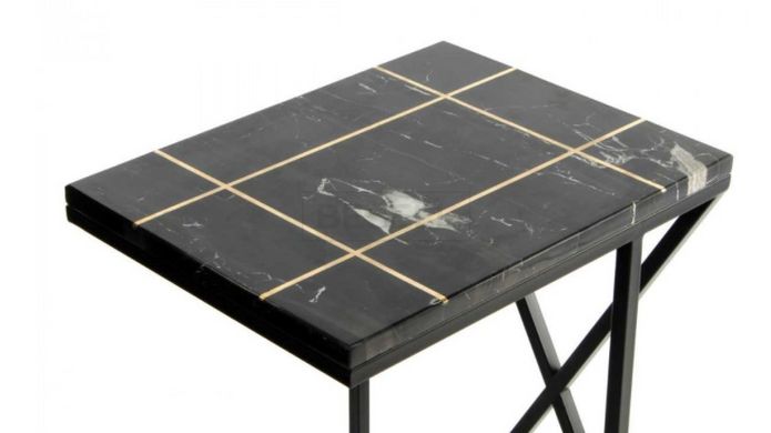 Журнальный стол Lester Arhome 45x35 Мрамор Черный реальная фотография