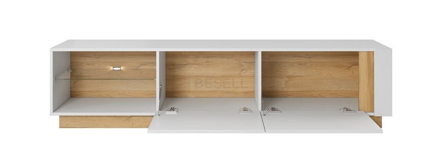 Стенка Perfect Home Арко / Arco A Белый глянец/дуб грандсон реальная фотография
