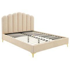 Кровать c контейнером GEMINI Mebel Elite 160x200 Бежевый бархат реальная фотография