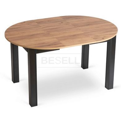 Стіл розкладний MEBEL ELITE HARRY 102(142)х102 см дуб крафт/чорний жива фотографія
