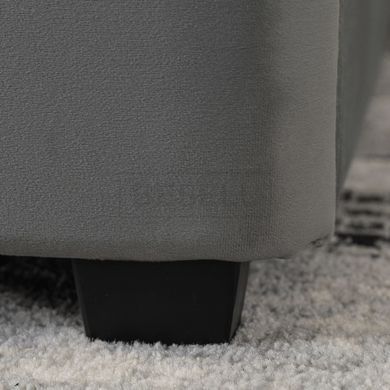 Кровать двуспальная бархатная MEBEL ELITE CROS Velvet 140x200 см Темно Серый реальная фотография