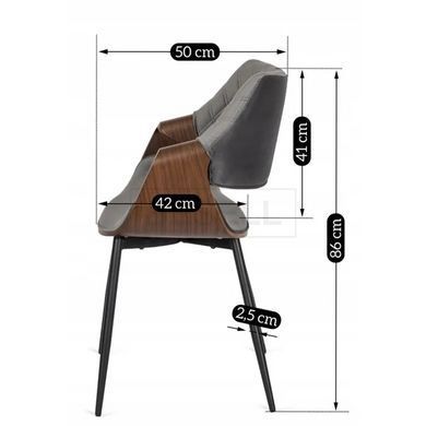 Стул DAKOTA Velvet Mebel Elite серый / ореховый реальная фотография