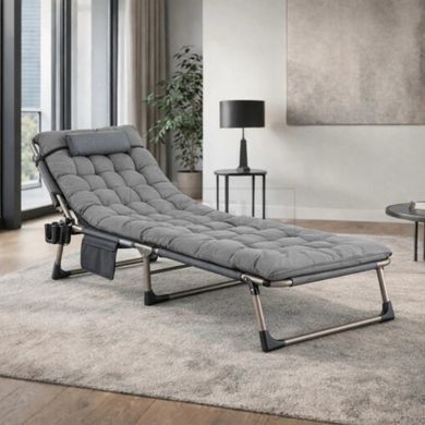 Шезлонг Garden Lodge  SATURN&nbsp;Mebel Elite Grey реальная фотография