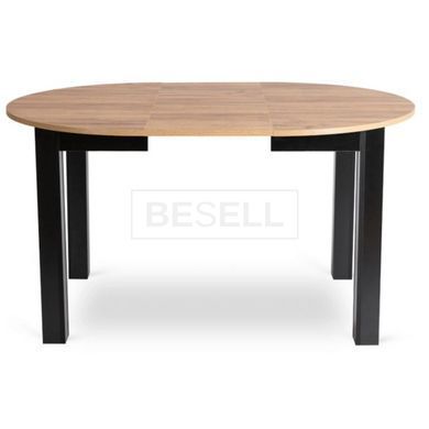 Стіл розкладний MEBEL ELITE HARRY 102(142)х102 см дуб крафт/чорний жива фотографія