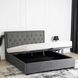 Кровать двуспальная бархатная MEBEL ELITE CROS Velvet 140x200 см Темно Серый реальная фотография