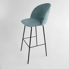 Барный стул МИРО Besell Голубой / Металл/Дерево реальная фотография