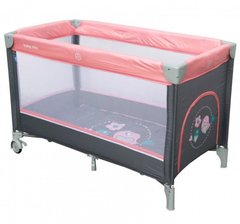 Манеж - ліжко Baby Mix  Горобчики 8052-186, pink, рожевий жива фотографія