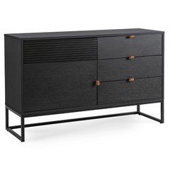 Комод MEBEL ELITE ISEO Черный реальная фотография