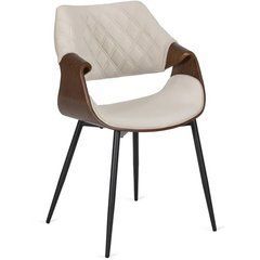 Стул DAKOTA Velvet Mebel Elite бежевый / ореховый реальная фотография