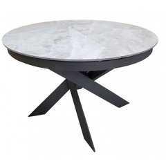 Стол раскладной MOON LIGHT GREY Concepto 110(140)x110 Керамика Глянец Светло-Серый реальная фотография