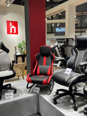 Компьютерное кресло HAMLET Halmar Черный/Серый реальная фотография