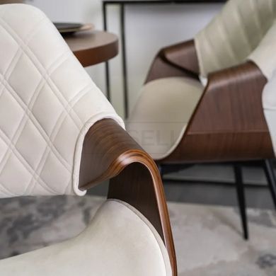 Стул DAKOTA Velvet Mebel Elite бежевый / ореховый реальная фотография