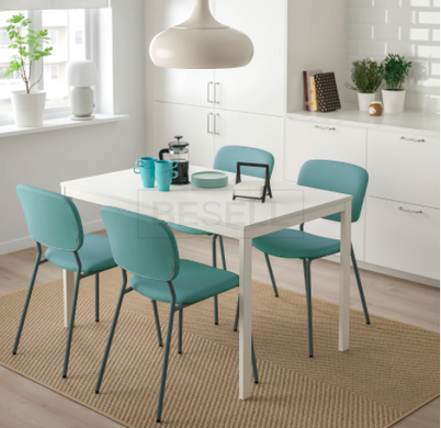 Столовий комплект VANGSTA / KARLJAN IKEA Білий / Бірюзовий жива фотографія