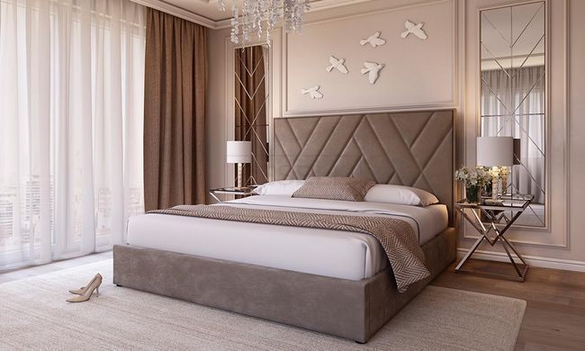 Кровать ФЕШН Prestol 180x200 Бежевый велюр реальная фотография