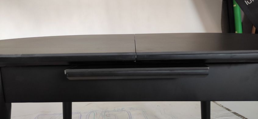 Стол раскладной TM-85 VETRO 110(140)x75 Черный Оникс реальная фотография