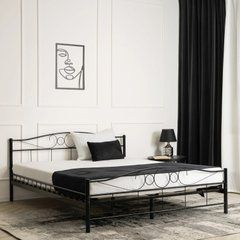 Ліжко металеве 120x200 см MEBEL ELITE GRIFFIN Чорний жива фотографія