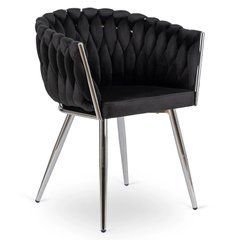 Стул бархатный MEBEL ELITE SORELLA Velvet Черный / хром реальная фотография
