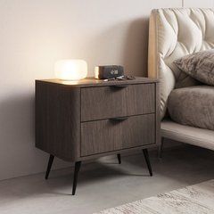 Тумба приліжкова Perfect Home Веріс / Veris 2S/63 з 2 шухлядами Дуб дунін/чорний жива фотографія
