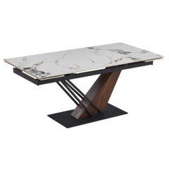 Стол раскладной REX 2 Mebel Elite 180(240)х90 Белый мрамор/орех реальная фотография