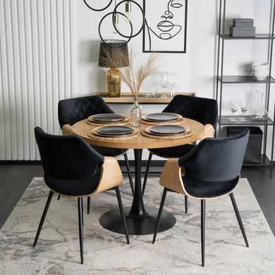 Стул DAKOTA Velvet Mebel Elite , Черный / Золотой дуб реальная фотография
