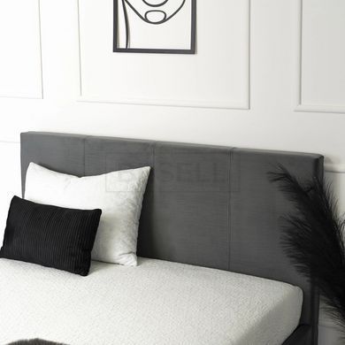Кровать двуспальная бархатная MEBEL ELITE MELIA Velvet 160x200 Серый реальная фотография