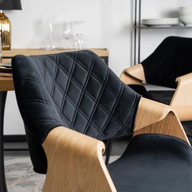 Стул DAKOTA Velvet Mebel Elite , Черный / Золотой дуб реальная фотография