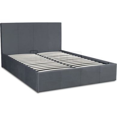 Кровать двуспальная бархатная MEBEL ELITE MELIA Velvet 160x200 Серый реальная фотография