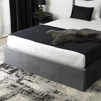 Кровать двуспальная бархатная MEBEL ELITE MELIA Velvet 160x200 Серый реальная фотография