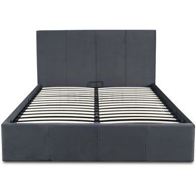 Кровать двуспальная бархатная MEBEL ELITE MELIA Velvet 160x200 Серый реальная фотография