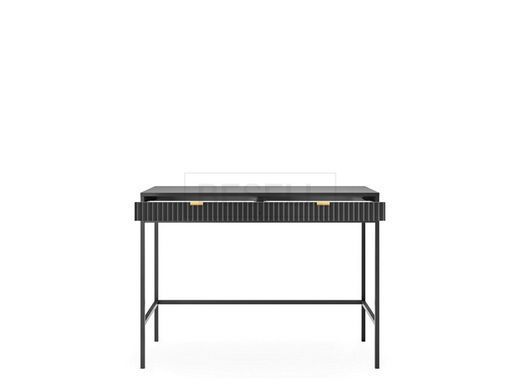 Стол туалетный Perfect Home Новая/Nova с 2 ящиками и черными ножками T104 Черный реальная фотография