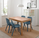 Столовый комплект EKEDALEN / ODGER IKEA Дуб/Голубой