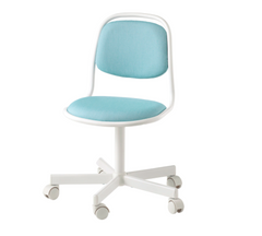 Компьютерное кресло ÖRFJÄLL IKEA Голубой/Белый реальная фотография
